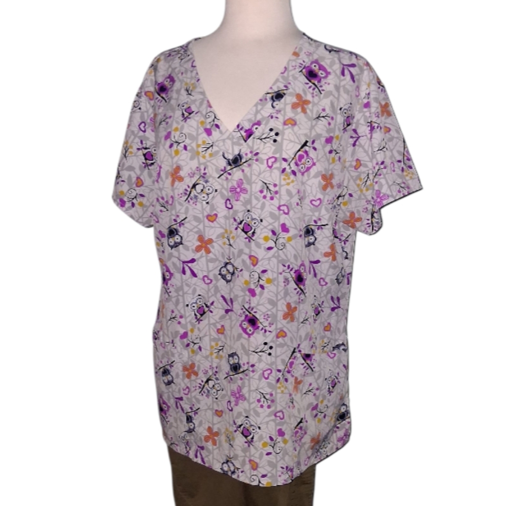 GT Performance Floral Print V-Neck Tunic Top XL